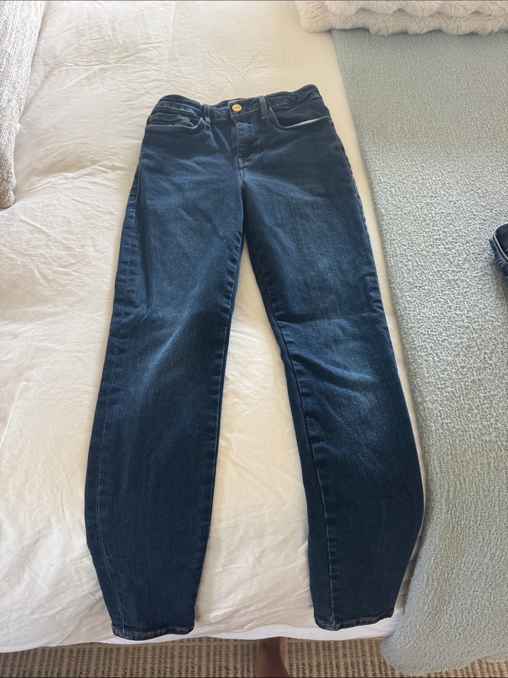 Frame Denim Straight-Leg Dark Blue Jeans